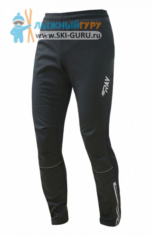Брюки беговые RAY, модель Race с кантом (Unisex), цвет черный размер 50 (L)/рост 182