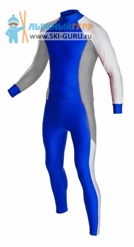 Лыжный гоночный комбинезон RAY, модель Race (Unisex), цвет синий/белый/серый размер 46 (S)