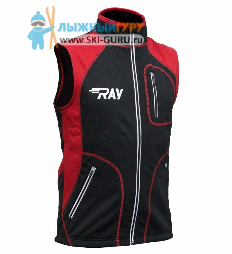 Жилет разминочный RAY, модель Star (Unisex), цвет черный/красный размер 50 (L)