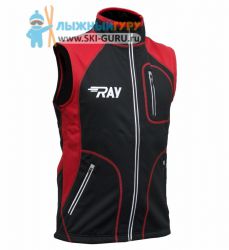Жилет разминочный RAY, модель Star (Unisex), цвет черный/красный размер 52 (XL)