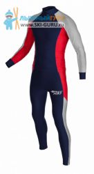 Лыжный гоночный комбинезон RAY, модель Race (Unisex), цвет темно-синий/серый/красный размер 44 (XS)