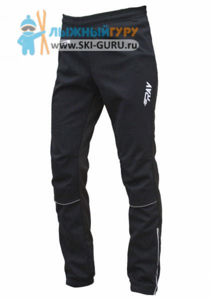 Брюки беговые RAY, модель Race с кантом (Unisex), цвет черный размер 56 (XXXL)
