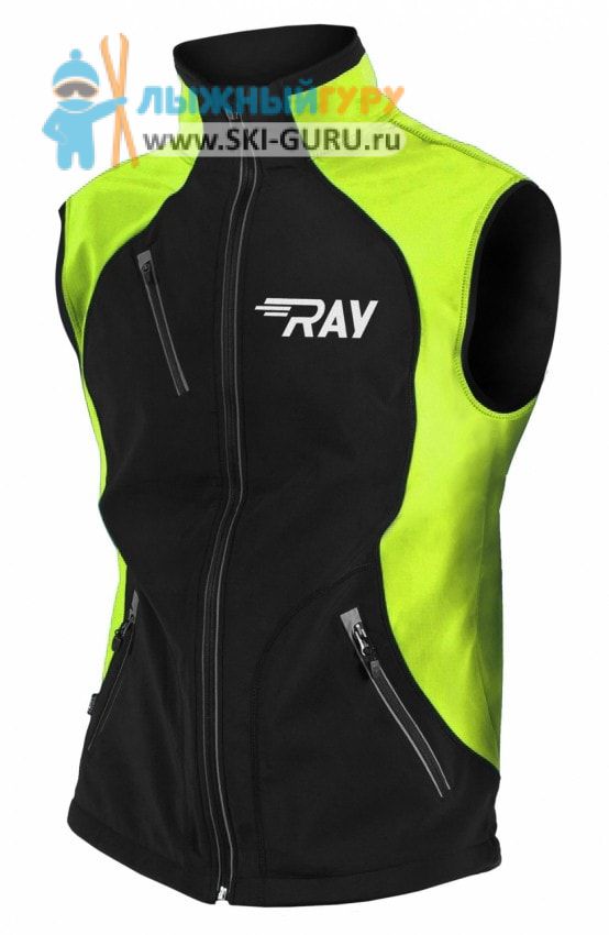 Жилет разминочный RAY, модель Star (Unisex), цвет черный/желтый желтый шов размер 48 (M)