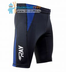Беговые тайтсы компрессионные RAY, (Unisex), цвет черный/синий размер 50 (L)