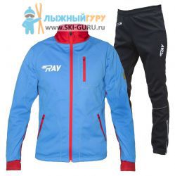 Лыжный костюм RAY, модель Star (Kid), триколор красная молния (штаны с кантом), размер 38 (рост 140-146 см)