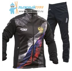 Лыжный костюм RAY, модель Pro Race (Boy), принт (штаны с кантом), размер 38 (рост 140-146 см)
