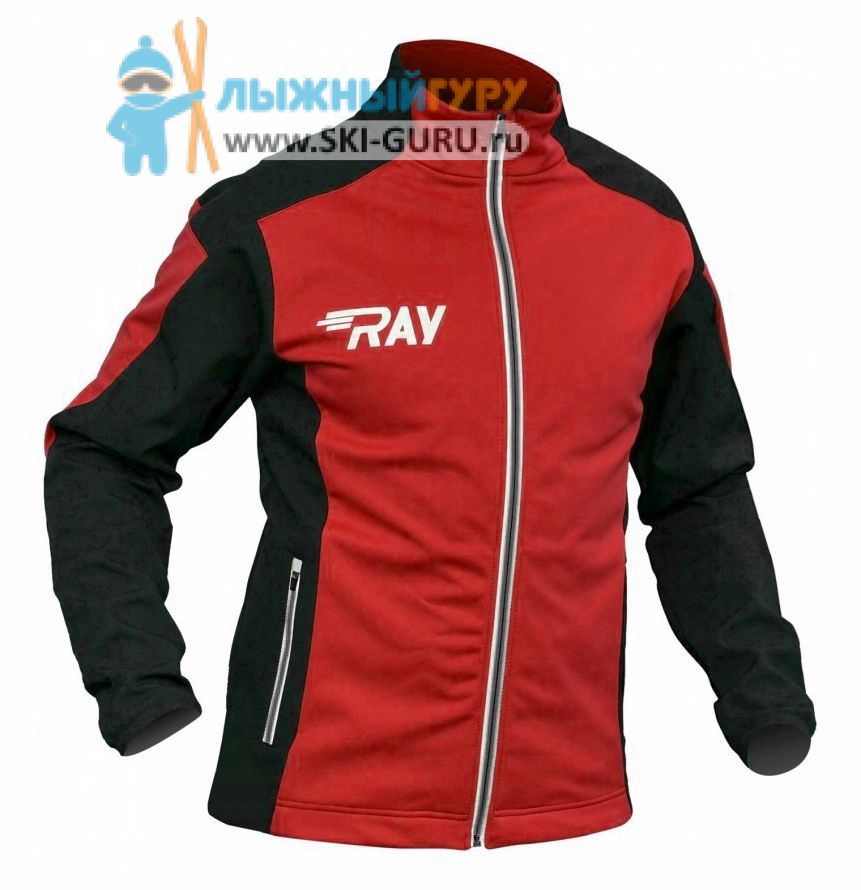 Куртка разминочная RAY, модель Pro Race (Man), цвет красный/черный размер 44 (XS)