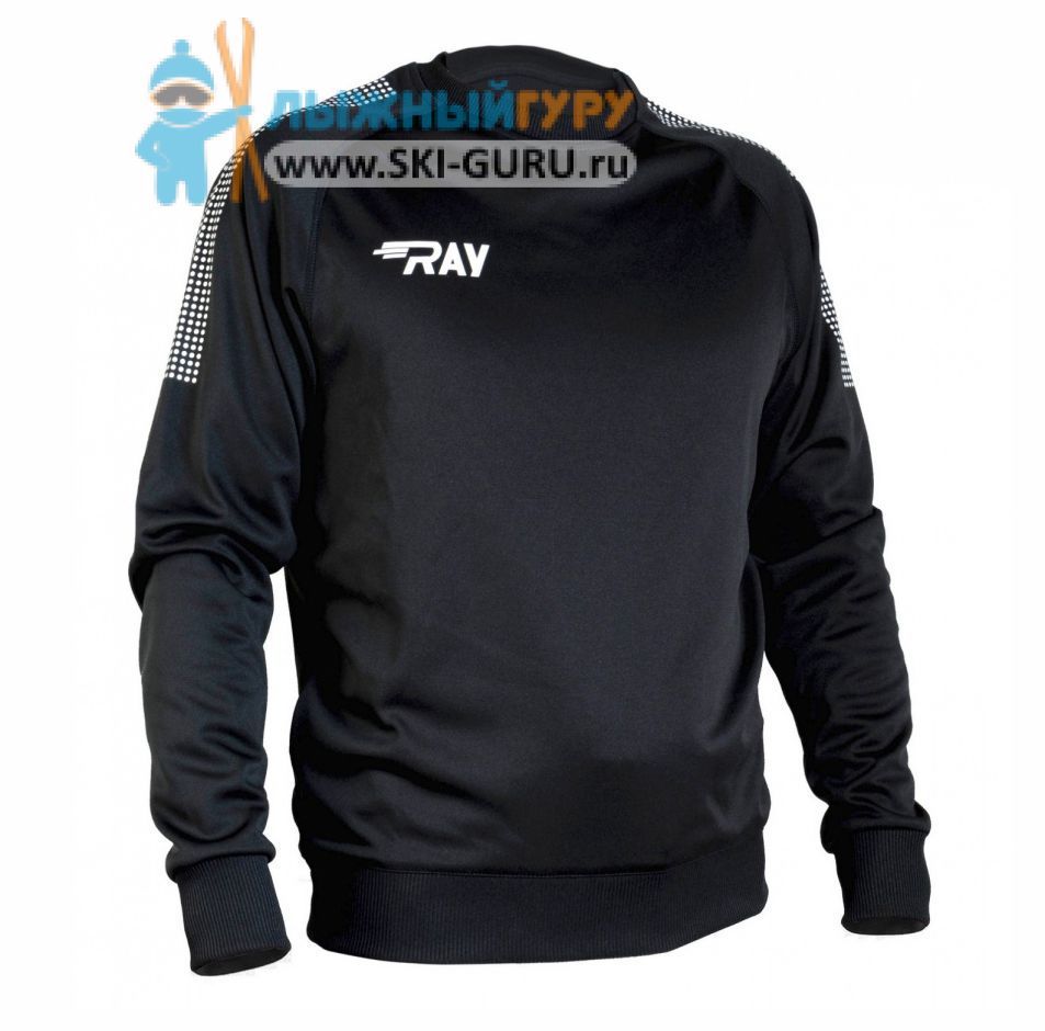 Толстовка RAY, модель Классик без капюшона (Unisex), цвет черный размер 42 (XXS)