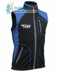 Жилет разминочный RAY, модель Star (Unisex), цвет черный/синий синий шов размер 44 (XS)
