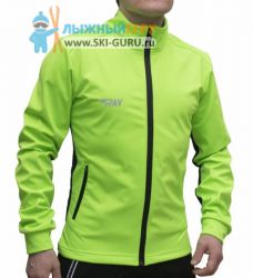 Куртка разминочная RAY, модель Casual (Kid), цвет салатовый/черный, размер 40 (рост 146-152 см)