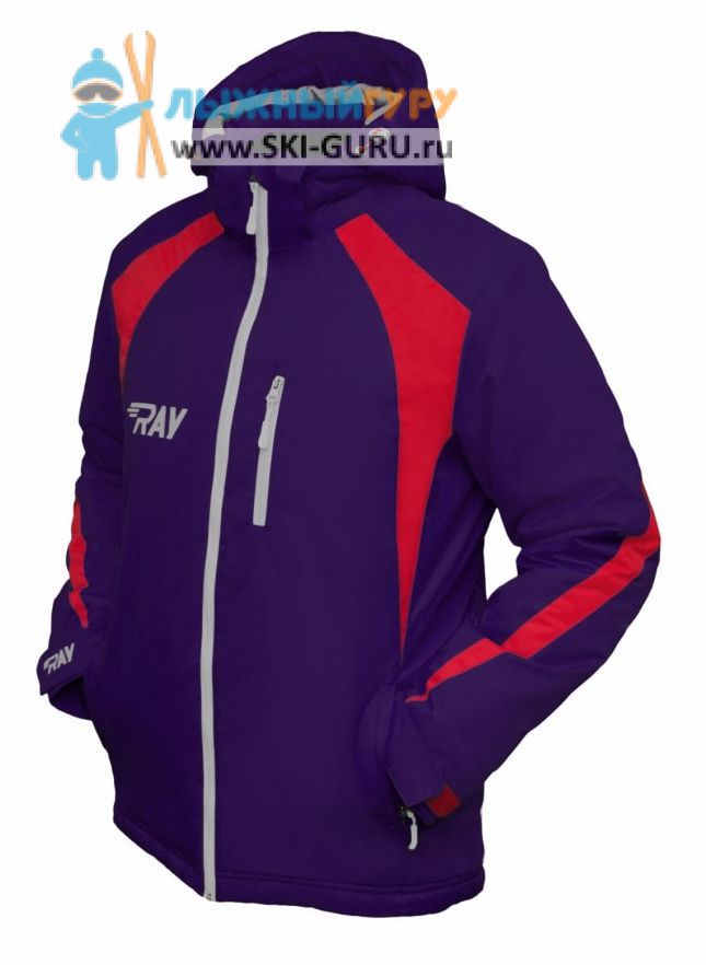 Куртка утеплённая RAY, модель Патриот (Unisex), цвет фиолетовый/красный светоотражающая молния, размер 60 (5XL)