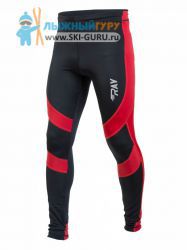 Спортивные лосины беговые компрессионные RAY, модель Elite (Unisex), цвет черный/красный размер 52 (XL)