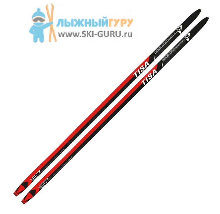 Беговые лыжи Tisa Race Cap SKATING (черный/красный), 182 см 