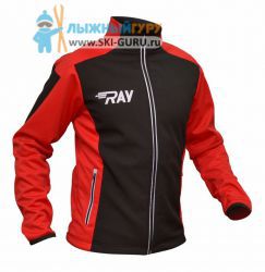 Куртка разминочная RAY, модель Race (Unisex), цвет черный/красный размер 58 (4XL)