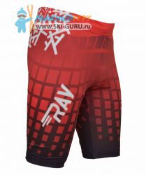 Беговые тайтсы компрессионные RAY, (Unisex), красные принт Динамика размер 52 (XL)