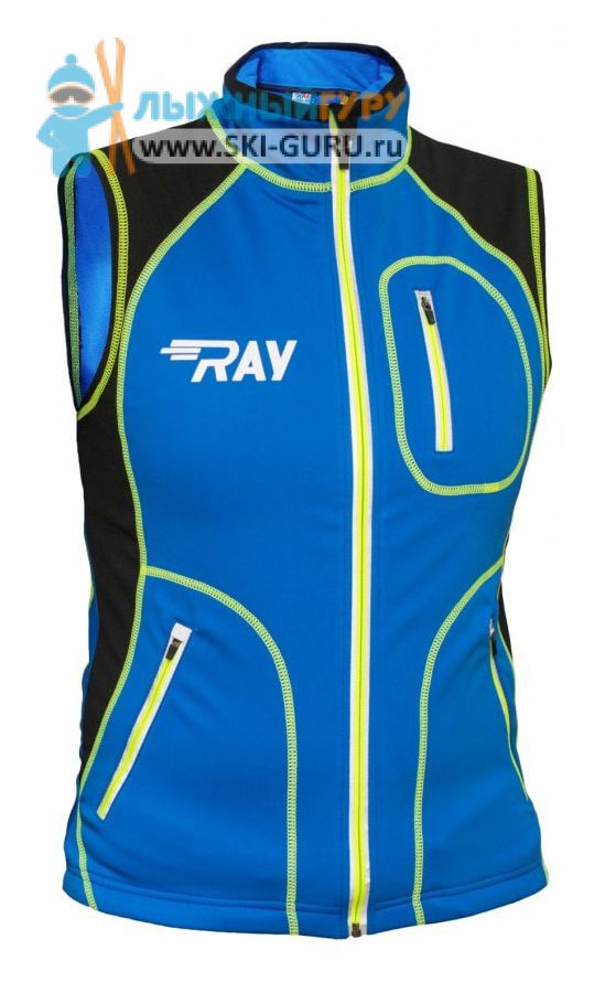 Жилет разминочный RAY, модель Star (Unisex), цвет синий/черный/желтый размер 42 (XXS)