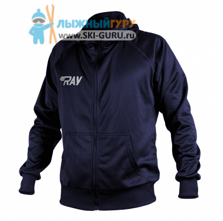Толстовка RAY, модель Классик с капюшоном (Unisex), цвет темно-синий размер 44 (XS)