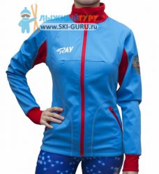 Куртка разминочная RAY, модель Star (Girl), триколор красная молния, размер 40 (рост 146-152 см)