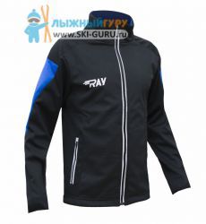 Куртка разминочная RAY, модель Race (Unisex), цвет черный/синий, размер 54