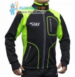 Куртка разминочная RAY, модель Star (Unisex), цвет черный/лимон желтый шов размер 50 (L)