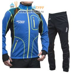 Лыжный костюм RAY, модель Star (Unisex), цвет синий/черный/желтый (штаны с кантом) размер 52 (XL)