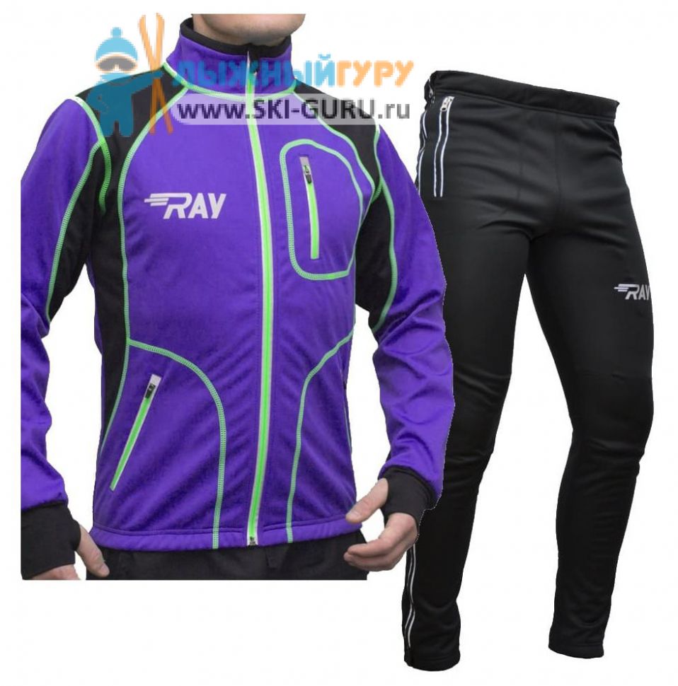 Лыжный костюм RAY, модель Star (Unisex), цвет фиолетовый/черный/желтый размер 54 (XXL)