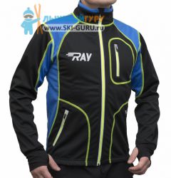 Куртка разминочная RAY, модель Star (Unisex), цвет черный/синий желтый шов размер 50 (L)