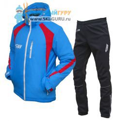 Теплый лыжный костюм RAY, Патриот (Unisex), цвет синий/красный (штаны с кантом) размер 52 (XL)