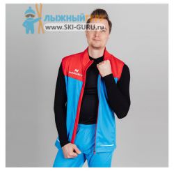 Жилет разминочный Nordski, модель Pro (Man), принт Rus, цвет синий/красный, размер 54 (XXL)
