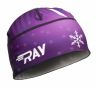 Лыжная шапка RAY, термобифлекс, цвет фиолетовый/белый, рисунок Снежинка, размер M