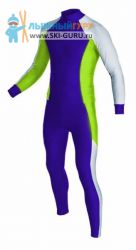 Лыжный гоночный комбинезон RAY, модель Race (Unisex), цвет фиолетовый/серо-голубой/желтый размер 44 (XS)