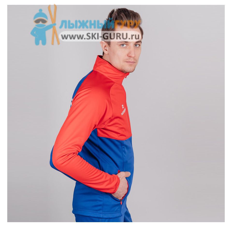 Куртка разминочная Nordski, модель Premium Patriot (Man), цвет синий/красный, размер 50 (L)
