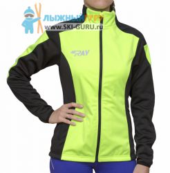 Куртка разминочная RAY, модель Pro Race (Girl), цвет салатовый/черный, размер 40 (рост 146-152 см)