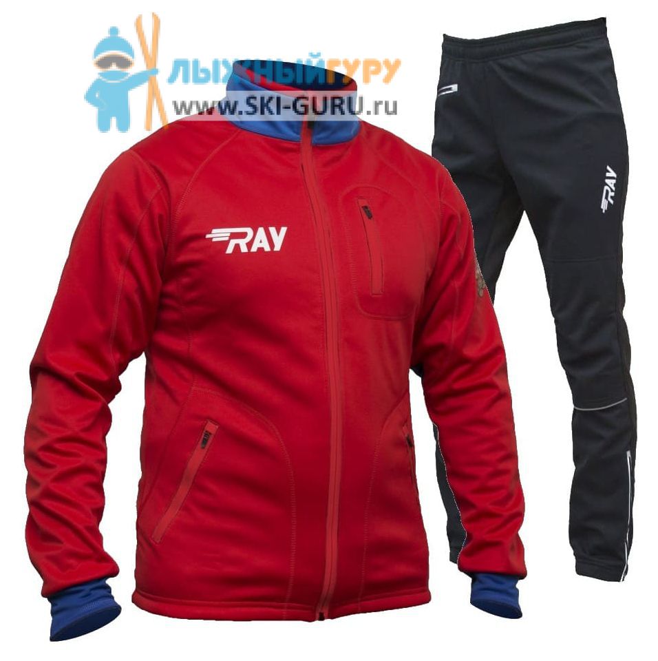 Лыжный костюм RAY, модель Star (Unisex), цвет красный/синий красная молния (штаны с кантом) размер 52 (XL)