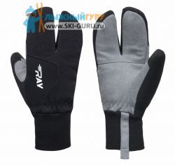 Лыжные варежки лобстеры Ray, (Unisex), цвет черный/серый, размер XL(11)