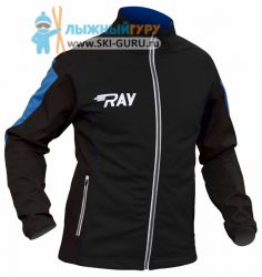 Куртка разминочная RAY, модель Pro Race (Kid), цвет черный/синий, размер 40 (рост 146-152 см)