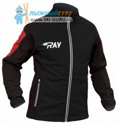 Куртка разминочная RAY, модель Pro Race (Kid), цвет черный/красный, размер 40 (рост 146-152 см)