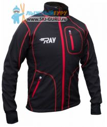 Куртка разминочная RAY, модель Star (Unisex), цвет черный/красный размер 46 (S)