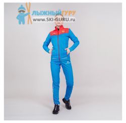 Куртка разминочная Nordski, модель Pro (Woman), принт Rus, цвет синий/красный, размер 44 (XL)