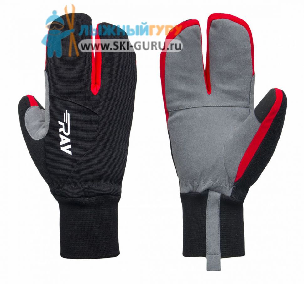 Лыжные варежки лобстеры Ray, (Unisex), RY-06-806Red (красный), размер XXS/6