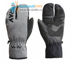 Лыжные варежки лобстеры Ray, модель Стиль (Unisex), цвет черный/серый, размер XXL