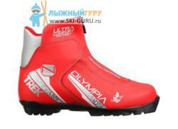 Ботинки лыжные TREK Olimpia NNN ИК, цвет красный, лого серебро, размер 38