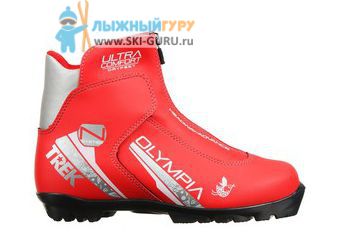 Ботинки лыжные TREK Olimpia NNN ИК, цвет красный, лого серебро, размер 38