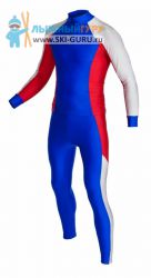 Лыжный гоночный комбинезон RAY, модель Race (Unisex), цвет синий/белый/красный размер 44 (XS)