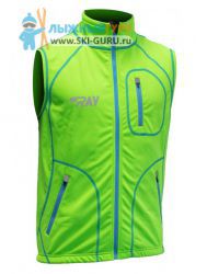 Жилет разминочный RAY, модель Star (Unisex), цвет салатовый/синий размер 44 (XS)