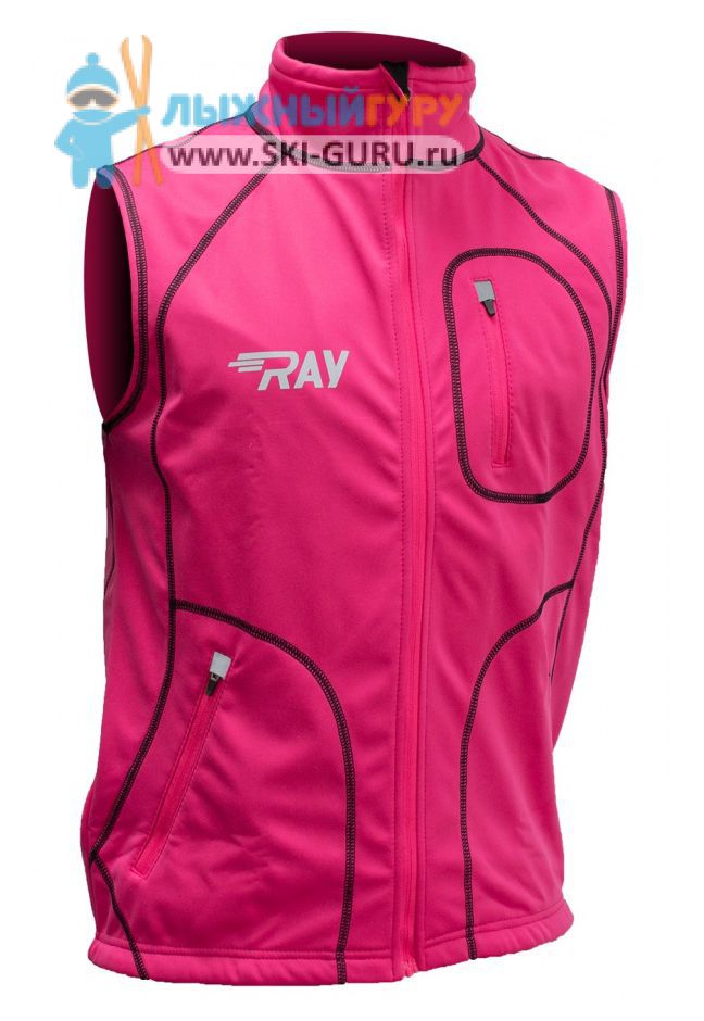 Жилет разминочный RAY, модель Star (Unisex), цвет малиновый/черный размер 42 (XXS)