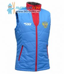 Жилет утепленный RAY, модель Патриот (Unisex), цвет синий/красный размер 44 (XS)