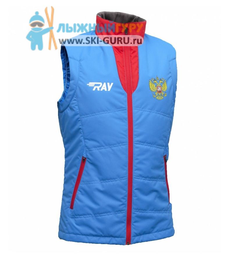 Жилет утепленный RAY, модель Патриот (Unisex), цвет синий/красный размер 46 (S)