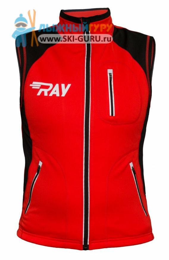 Жилет разминочный RAY, модель Star (Unisex), цвет красный/черный размер 46 (S)