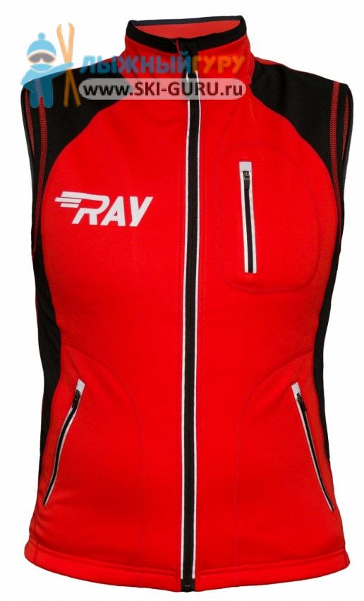 Жилет разминочный RAY, модель Star (Unisex), цвет красный/черный размер 50 (L)
